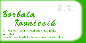 borbala kovalcsik business card